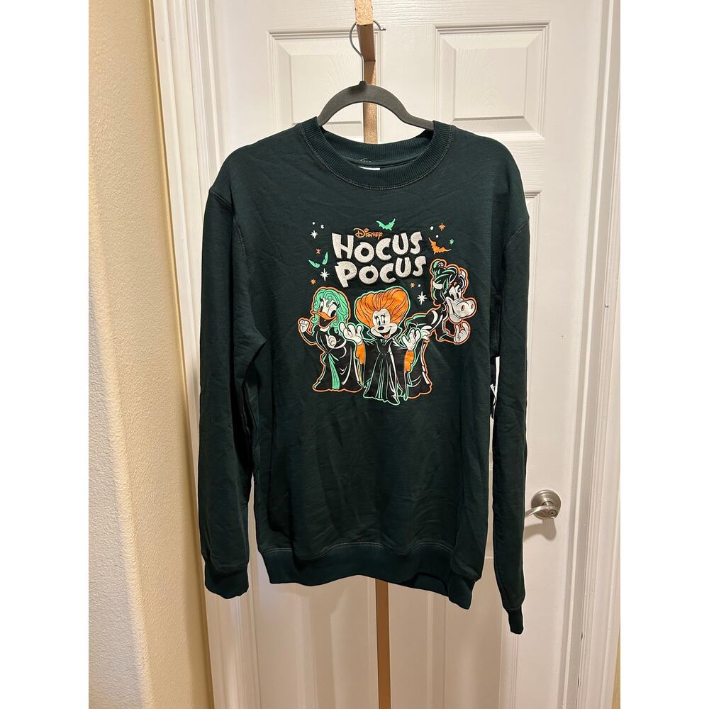 Disney Hocus Pocus Embroidered Sweatshirt, Daisy, Minnie, Clarabelle, Medium NWT